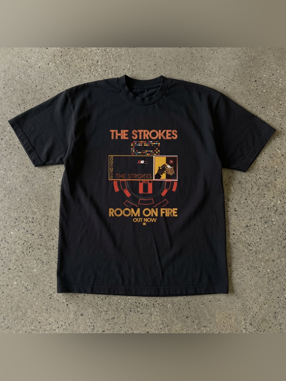 The Strokes Room On Fire Black Graphic T-Shirt, Rock Band Merch Tour 2026